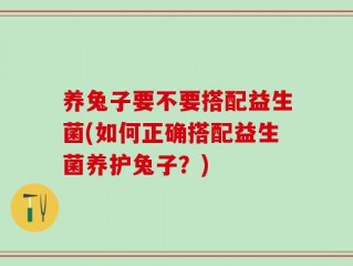 养兔子要不要搭配益生菌(如何正确搭配益生菌养护兔子？)