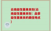云南益生菌美食街(云南益生菌美食街：品尝益生菌美食的最佳地点)