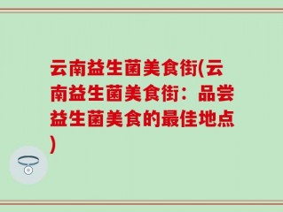 云南益生菌美食街(云南益生菌美食街：品尝益生菌美食的最佳地点)