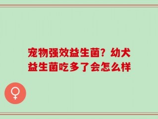 宠物强效益生菌？幼犬益生菌吃多了会怎么样