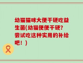 幼猫猫咪大便干硬吃益生菌(幼猫便便干硬？尝试吃这种实用的补给吧！)