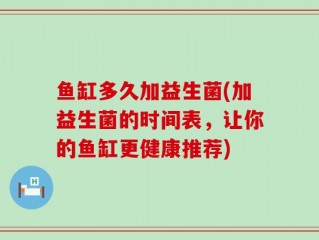 鱼缸多久加益生菌(加益生菌的时间表，让你的鱼缸更健康推荐)