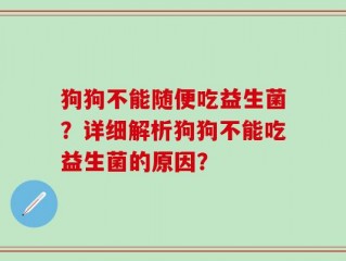 狗狗不能随便吃益生菌？详细解析狗狗不能吃益生菌的原因？