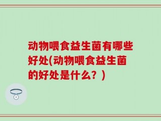 动物喂食益生菌有哪些好处(动物喂食益生菌的好处是什么？)