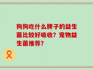 狗狗吃什么牌子的益生菌比较好吸收？宠物益生菌推荐？