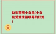 益生菌喂小白鼠(小白鼠受益生菌喂养的好处)