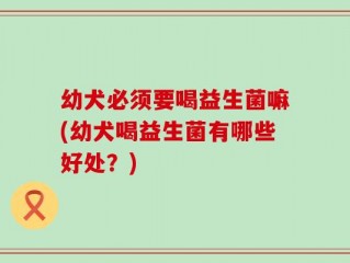幼犬必须要喝益生菌嘛(幼犬喝益生菌有哪些好处？)