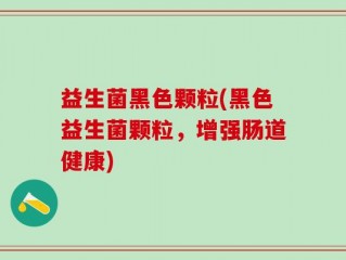 益生菌黑色颗粒(黑色益生菌颗粒，增强肠道健康)