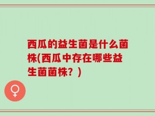 西瓜的益生菌是什么菌株(西瓜中存在哪些益生菌菌株？)