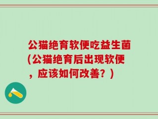公猫绝育软便吃益生菌(公猫绝育后出现软便，应该如何改善？)