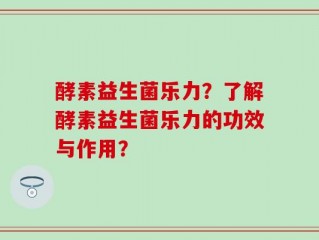 酵素益生菌乐力？了解酵素益生菌乐力的功效与作用？
