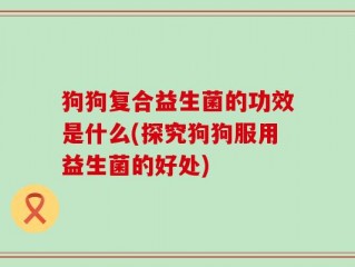 狗狗复合益生菌的功效是什么(探究狗狗服用益生菌的好处)