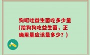 狗呕吐益生菌吃多少量(给狗狗吃益生菌，正确用量应该是多少？)