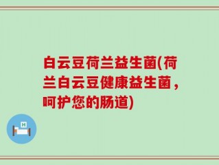 白云豆荷兰益生菌(荷兰白云豆健康益生菌，呵护您的肠道)