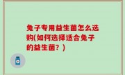 兔子专用益生菌怎么选购(如何选择适合兔子的益生菌？)