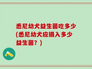 悉尼幼犬益生菌吃多少(悉尼幼犬应摄入多少益生菌？)