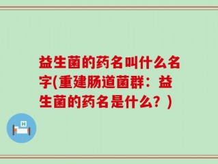 益生菌的药名叫什么名字(重建肠道菌群：益生菌的药名是什么？)