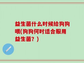 益生菌什么时候给狗狗喂(狗狗何时适合服用益生菌？)