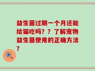 益生菌过期一个月还能给猫吃吗？？了解宠物益生菌使用的正确方法？