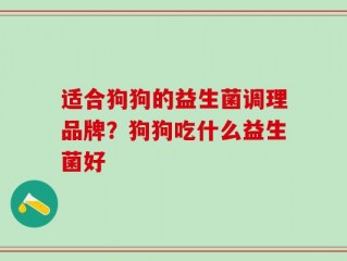 适合狗狗的益生菌调理品牌？狗狗吃什么益生菌好