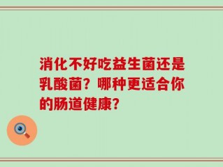 消化不好吃益生菌还是乳酸菌？哪种更适合你的肠道健康？