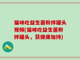 猫咪吃益生菌粉拌罐头视频(猫咪吃益生菌粉拌罐头，获健康加持)