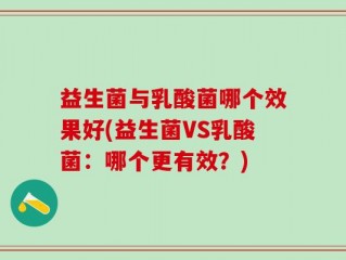 益生菌与乳酸菌哪个效果好(益生菌VS乳酸菌：哪个更有效？)