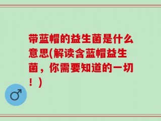 带蓝帽的益生菌是什么意思(解读含蓝帽益生菌，你需要知道的一切！)