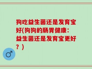 狗吃益生菌还是发育宝好(狗狗的肠胃健康：益生菌还是发育宝更好？)