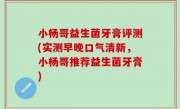 小杨哥益生菌牙膏评测(实测早晚口气清新，小杨哥推荐益生菌牙膏)