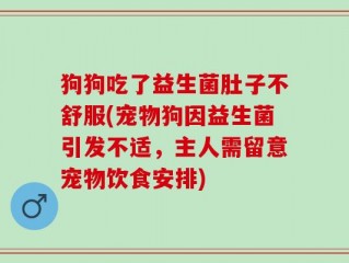 狗狗吃了益生菌肚子不舒服(宠物狗因益生菌引发不适，主人需留意宠物饮食安排)