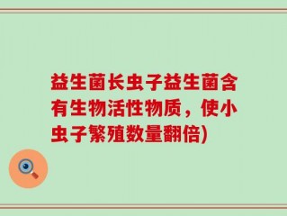 益生菌长虫子益生菌含有生物活性物质，使小虫子繁殖数量翻倍)