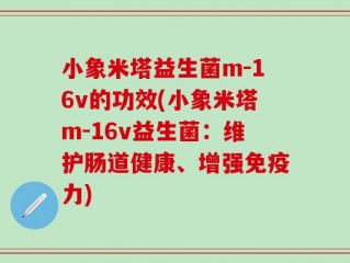 小象米塔益生菌m-16v的功效(小象米塔m-16v益生菌：维护肠道健康、增强免疫力)