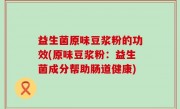 益生菌原味豆浆粉的功效(原味豆浆粉：益生菌成分帮助肠道健康)