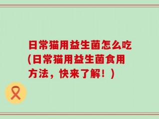 日常猫用益生菌怎么吃(日常猫用益生菌食用方法，快来了解！)