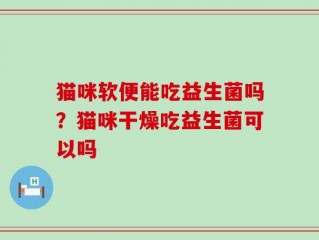 猫咪软便能吃益生菌吗？猫咪干燥吃益生菌可以吗