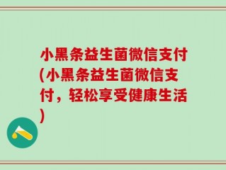 小黑条益生菌微信支付(小黑条益生菌微信支付，轻松享受健康生活)
