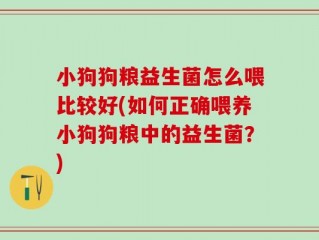 小狗狗粮益生菌怎么喂比较好(如何正确喂养小狗狗粮中的益生菌？)