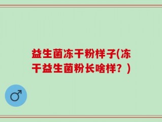 益生菌冻干粉样子(冻干益生菌粉长啥样？)