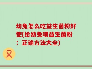 幼兔怎么吃益生菌粉好使(给幼兔喂益生菌粉：正确方法大全)