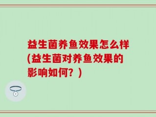 益生菌养鱼效果怎么样(益生菌对养鱼效果的影响如何？)