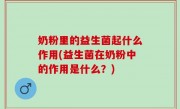 奶粉里的益生菌起什么作用(益生菌在奶粉中的作用是什么？)