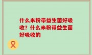 什么米粉带益生菌好吸收？什么米粉带益生菌好吸收的
