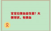 宝宝拉便血益生菌？大便球状，有便血