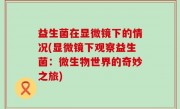 益生菌在显微镜下的情况(显微镜下观察益生菌：微生物世界的奇妙之旅)