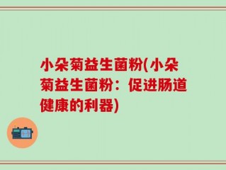 小朵菊益生菌粉(小朵菊益生菌粉：促进肠道健康的利器)