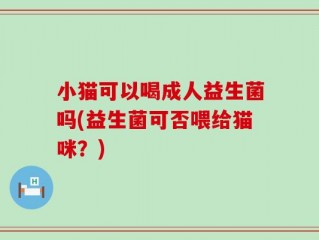 小猫可以喝成人益生菌吗(益生菌可否喂给猫咪？)
