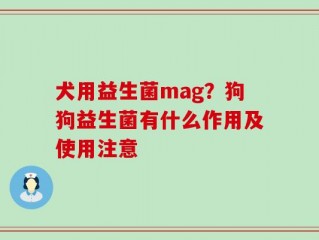 犬用益生菌mag？狗狗益生菌有什么作用及使用注意