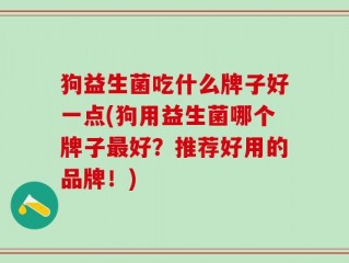 狗益生菌吃什么牌子好一点(狗用益生菌哪个牌子最好？推荐好用的品牌！)