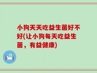 小狗天天吃益生菌好不好(让小狗每天吃益生菌，有益健康)